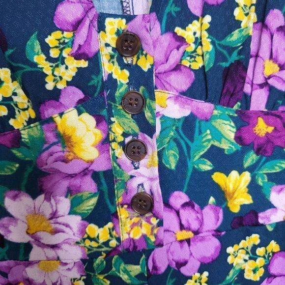 Kate Hudson Happy x Nature First Crush Floral Purple Jumpsuit Size 4 - Picture 6 of 12